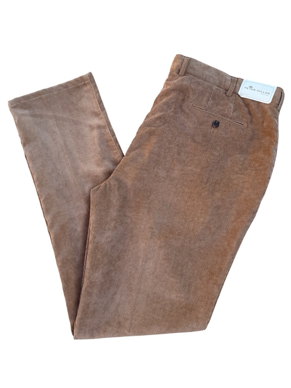Peter Millar Nanoluxe Soft Corduroy Pants Men’s Size 42x36 Tan Brown MF15B91